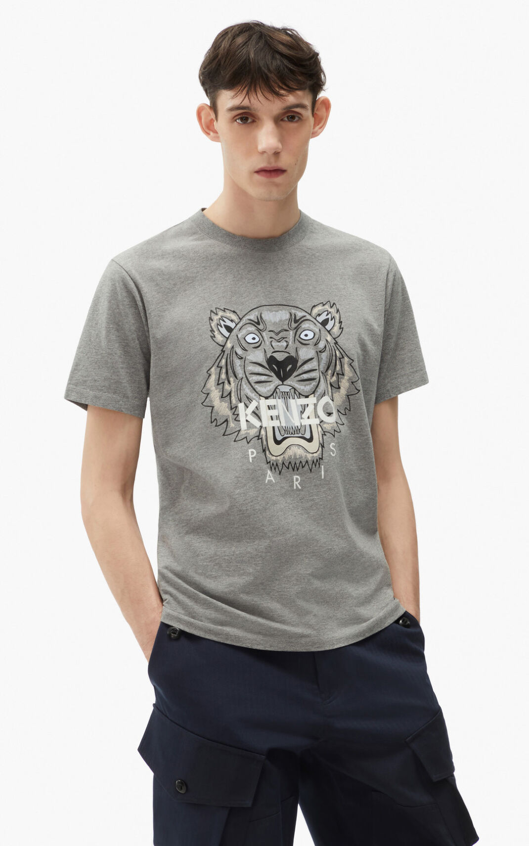 Kenzo Tiger Majice Muške - Sive - Hrvatska KOXQZC908